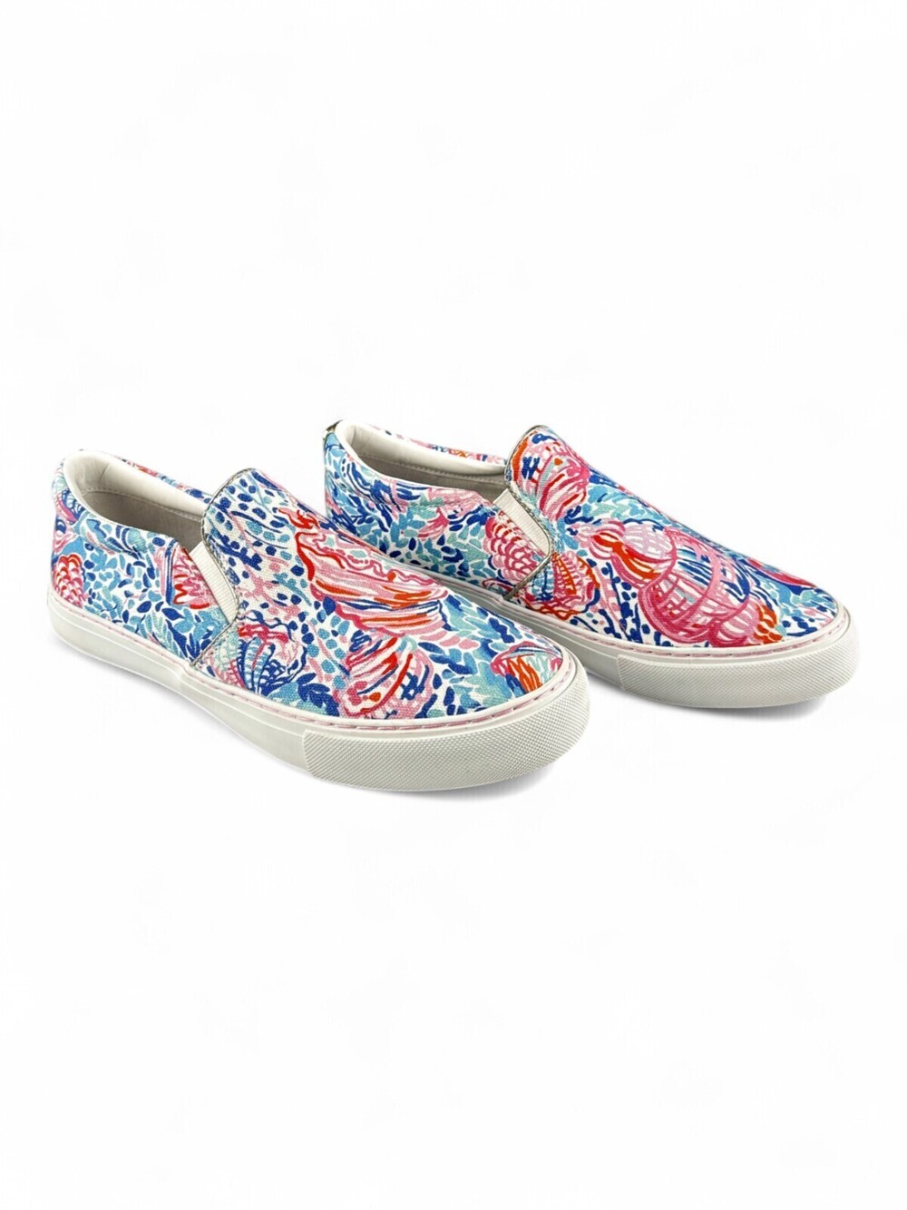 Lilly Pulitzer Floral Slip-On Canvas Loafers Multicolor Shoes Womens 6.5